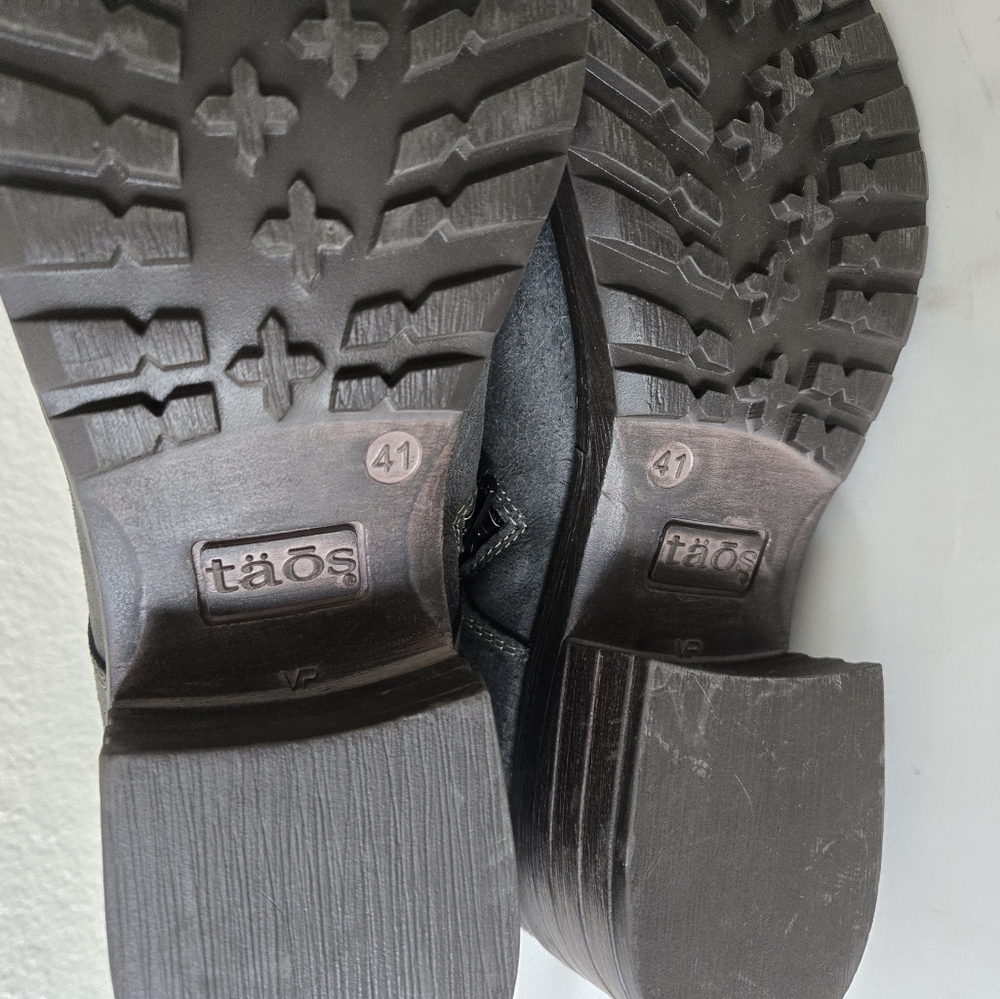 Taos Crave Boots Gray Leather Suede Lace-up Combat Moto Size 41 or US 10 / 10.5 - Picture 9 of 16